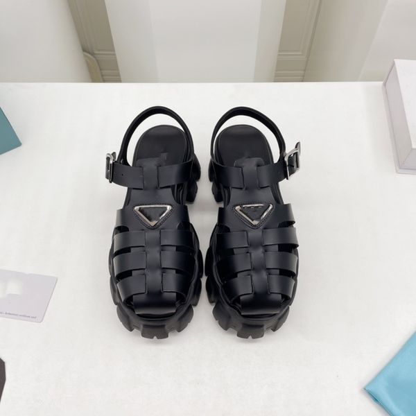 

vintage inverse triangle women's sandals white black chunky monolith foam rubber sandal ridged thick bottom platforms summer loafer clo