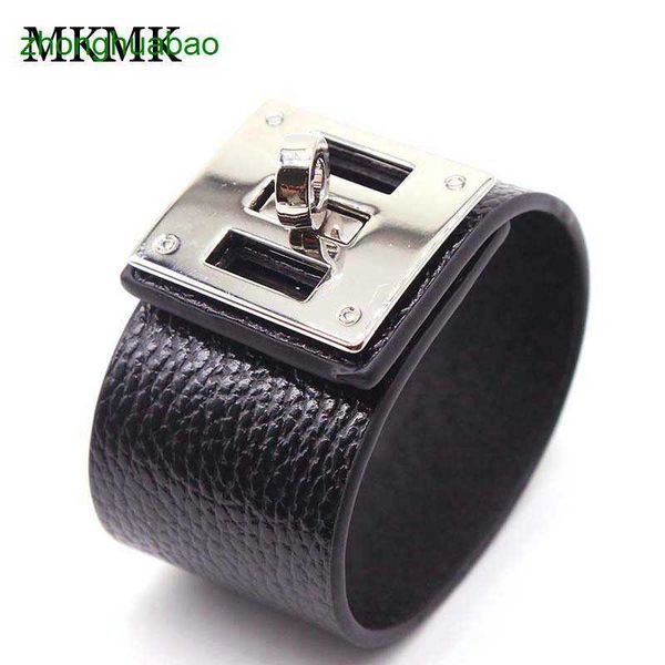 

hemres designer bracelet new fashion versatile wide leather women's trend personalized bracelet jewelry, Black