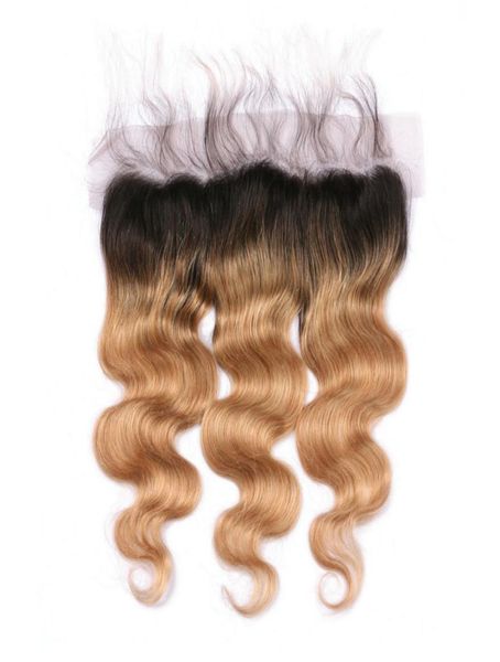 

peruvian virgin honey blonde ombre human hair full 13x4 lace frontal closure whole body wave 1b27 ombre lace frontals with ba7446601, Black;brown