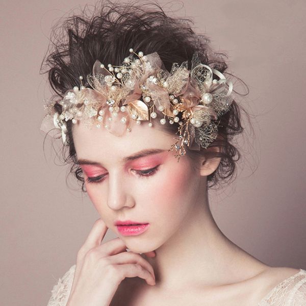 

headwear hair accessories luxury pearl s headbands for women silk flowers bride headdress fashion 230517