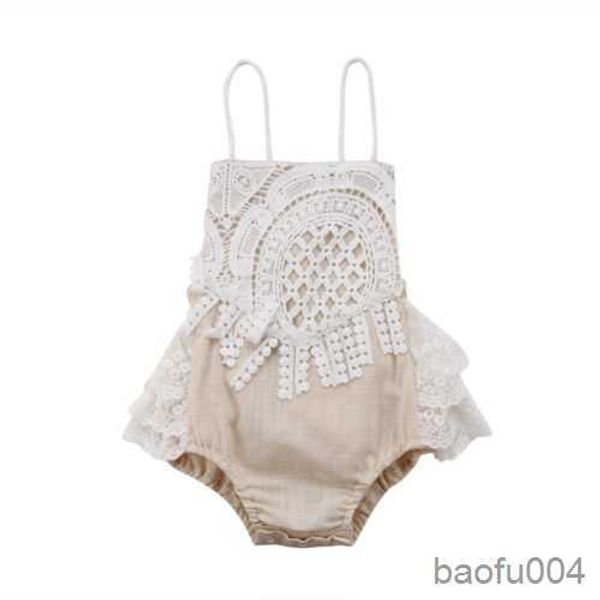 

clothing sets toddler baby girl clothing lace backless jumpsuit outfits clothes set r230518, White