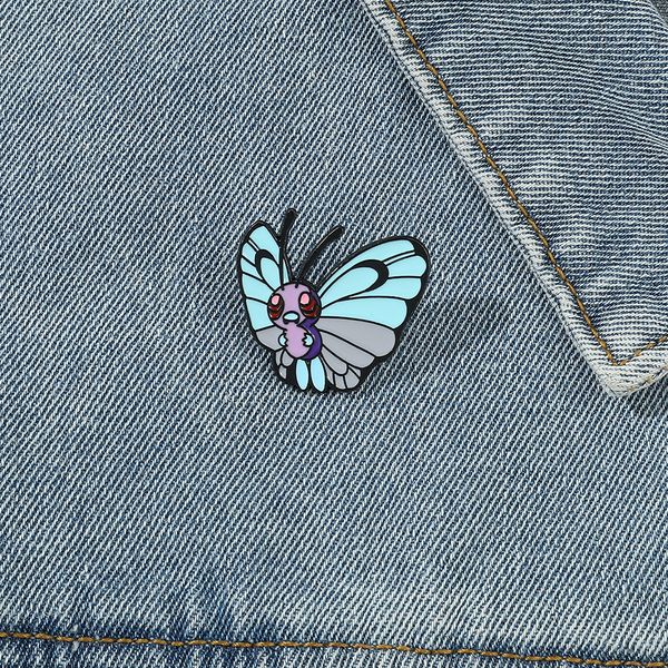 

elf butterfly brooch cute anime movies games hard enamel pins collect metal cartoon brooch backpack hat bag collar lapel badges, Blue