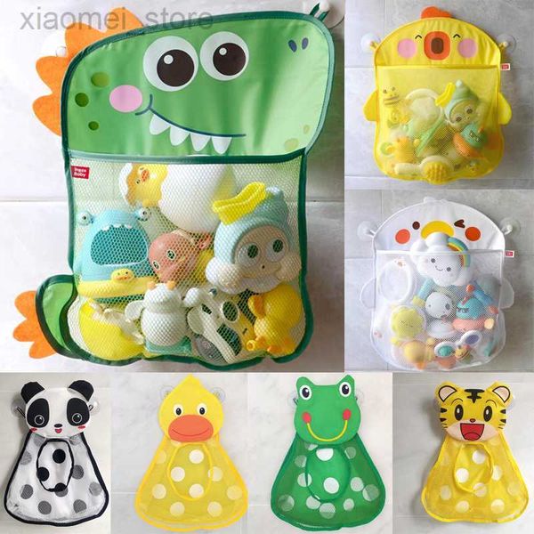 

3pscbath toys injector bathroom mesh organizer bag cartoon dinosaur chicken animal shapes bath toys baby net case children cloth water toy s