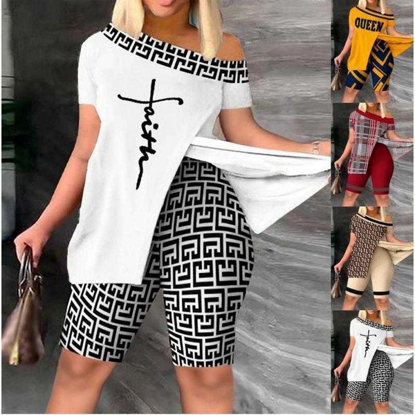 

summer womens wear diagonal pants collar short sleeved split shorts suit, White