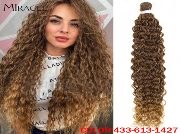 

synthetic hair water wave blondes brown bundles with extensions curly weave bio miracle 2202167645306, Black;brown