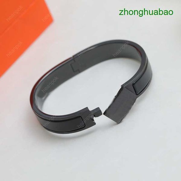 

hemres designer bracelet designer balck bangle luxury enamel for men and women fashion klove bracelets h mens accessories party wedding size, Black