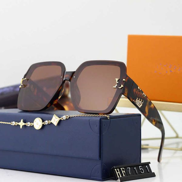 

Designer LOU VUT luxury cool sunglasses 2022 big frame ladies voice jitter tiktok ins glasses wind Han edition Sunglasses with original box