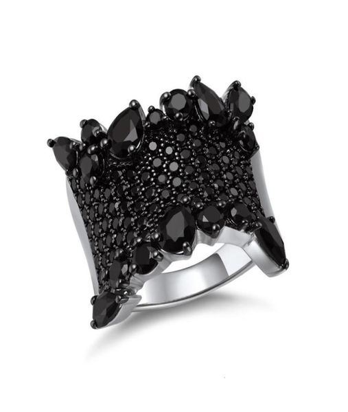 

solitaire ring gz zongfa pure 925 sterling silver for women arrival party natural black spinel fashion fine jewelry 2211144750502, Golden;silver