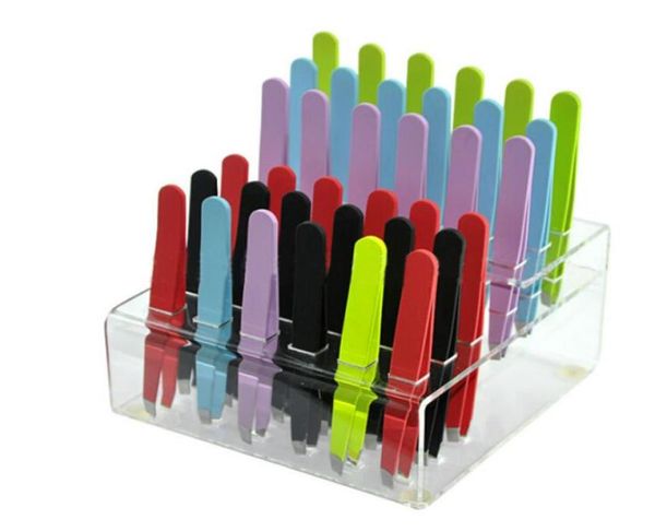 

whole new 24pcs colorful stainless steel slanted tip eyebrow tweezers lowest promotion 5785782