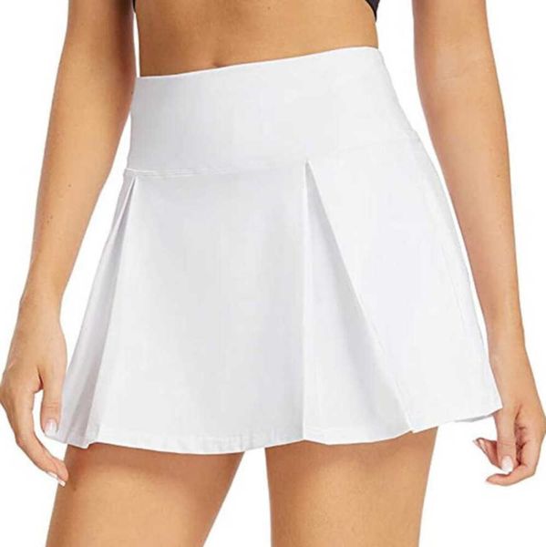 

luluwomen yoga pleated skirt knee above length pocket shorts inside tennis biker golf badminton beach running fitness sports gym clothes 023