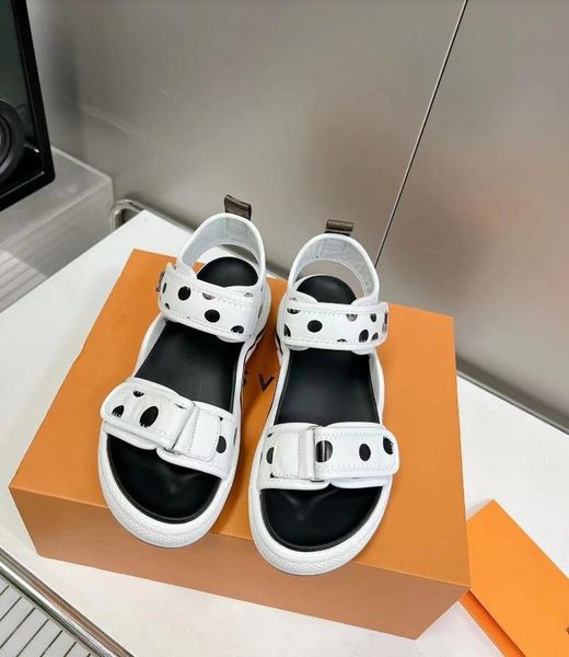 

Luxury Designer Spring/Summer New Thick Sole Shoes Sandals Imported Sheepskin Slippers 1:1 Large Sole Top Layer Cowhide Upper Women's Shoe Factory Shoes, Sky blue