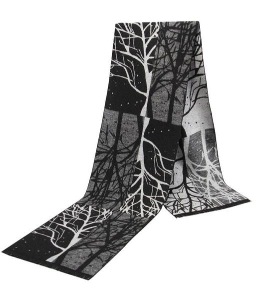 

scarves men printed scarf winter jacquard flannel tree pattern tassels warm 180x30cm cotton business style shawls 2202356819, Blue;gray