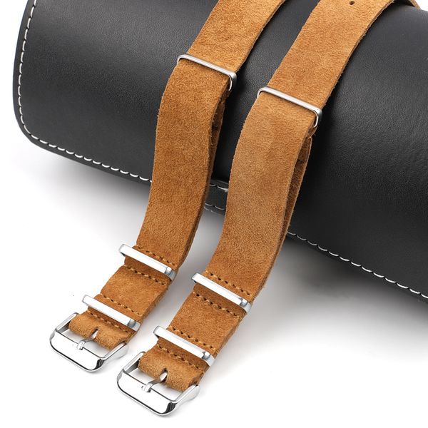 

watch bands suede leather watch strap soft watch band 18mm 20mm 22mm 24mm stainless steel square buckle women men wrist replacement strap 23, Black;brown