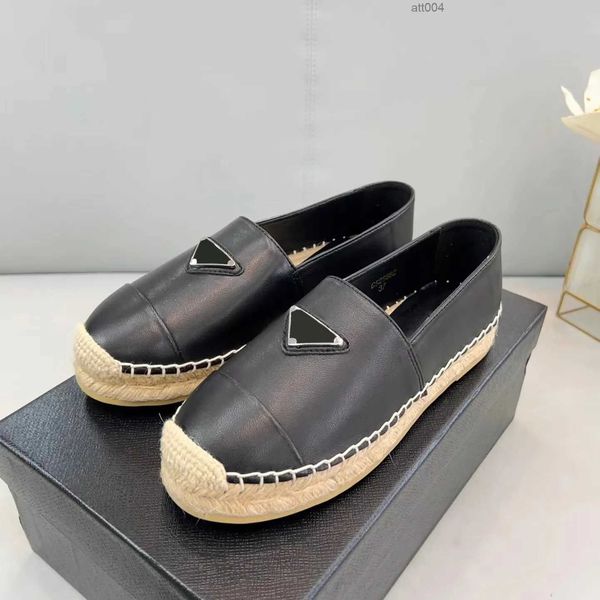 

women luxurys casual shoes espadrilles summer designers ladies flat beach half slippers fashion woman loafers fisherman canvas shoe with box, Black