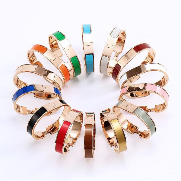 

designer jewelry women personalized cuff bracelet luxury h bangle vintage boho high-quality stainless-steel gold buckle charm fashion design, Black