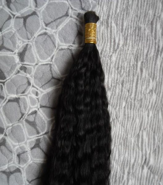 

kinky straight human hair bundles 100g brazilian braiding hair extensions 1 bundles coarse yaki braiding hair extenions2393894, Black