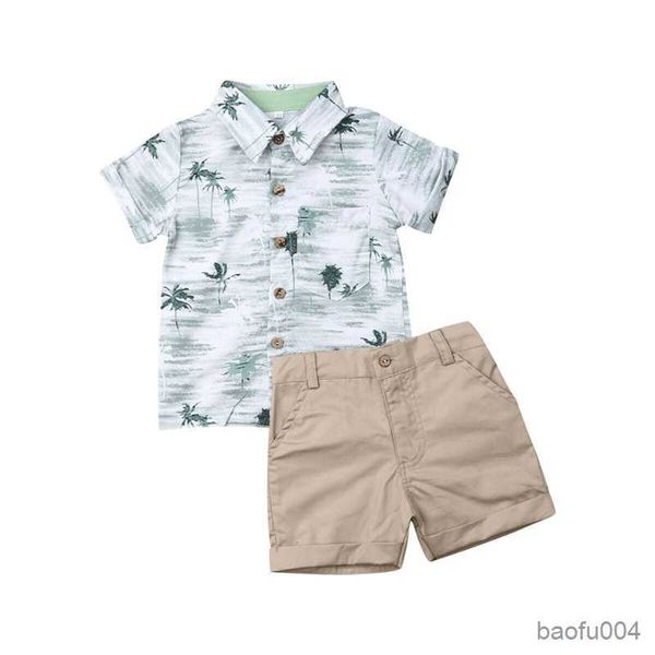 

clothing sets fashion toddler baby boy clothes outfit print shirt short pants set newborn baby boy clothing boys party clothes set r230518, White