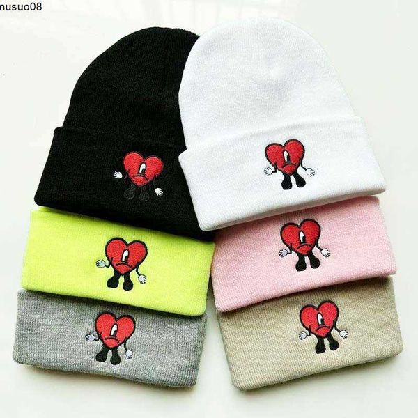 

beanie/skull caps bad bunny 2022 beanies women autumn winter warm hat bad bunny embroidery caps for men knitted bonnet j230518, Blue;gray
