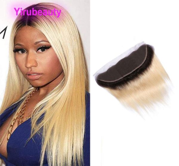 

brazilian 1b613 double color 100 human hair remy 134 lace frontal with baby hairs straight 5 pieces whole4089113, Black;brown