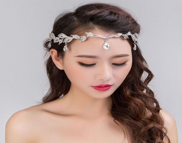 

new handmade forehead jewelry wedding headpiece tiara bridal headband crystal rhinestone hair accessories vintage women hairbands3527047, Slivery;golden