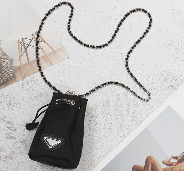 

japan and south korea new p family drawstring bucket bag accessories bag women's trendy change key chain bag mini one shoulder messenge