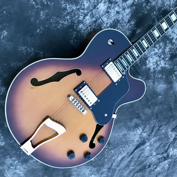 

custom vintage sunburst electric guitar semi hollow body alnico pickups