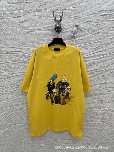 

correct version of fashion b simpson print short sleeve new crack couple pure cotton t-shirt loose brand, White;black
