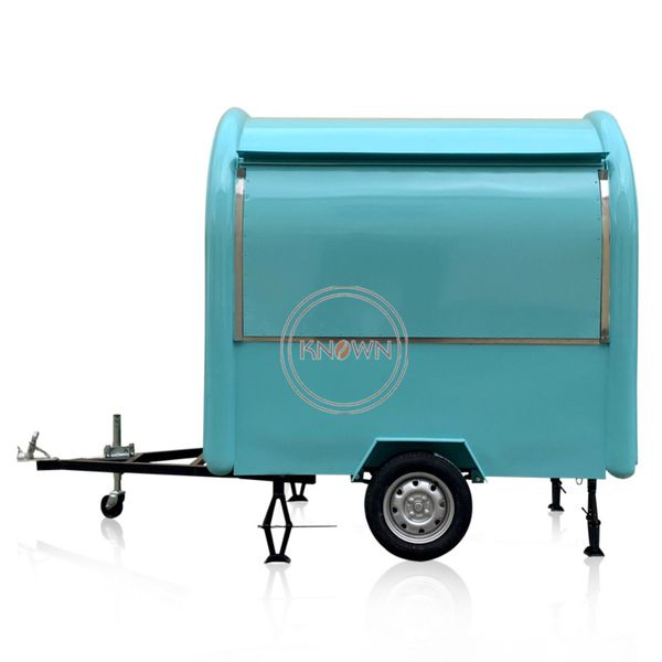 

220cm round food trailer with full kitchen equipments cotton candy stainless steel consession ice cream dog street food cart
