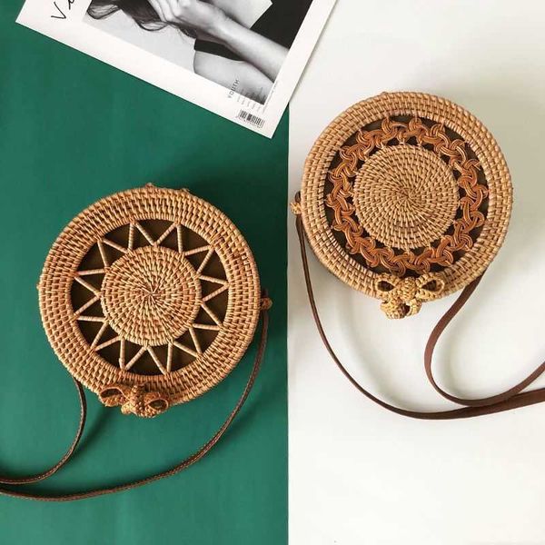 

autumn of straw ins new rattan woven bag