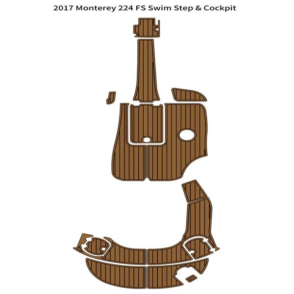 

2017 monterey 224fs swim platform cockpit pad boat eva foam teak deck floor mat