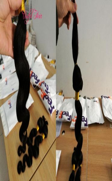 

braid in bundles no sew no crochet unprocessed brazilian virgin hair weft human hair extensions virgin hair bundles whole pric4864771, Black