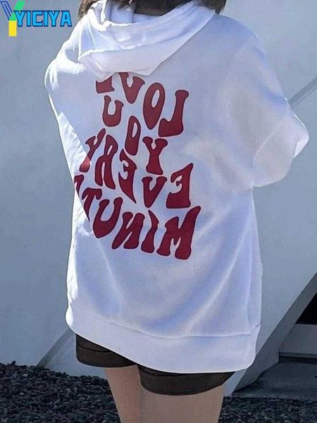 

yiciya women's hoodies y2k clothes harajuku dark women slogan graphic drop shoulder hoodie sweatshirts casual fashion vintage oversized, Black