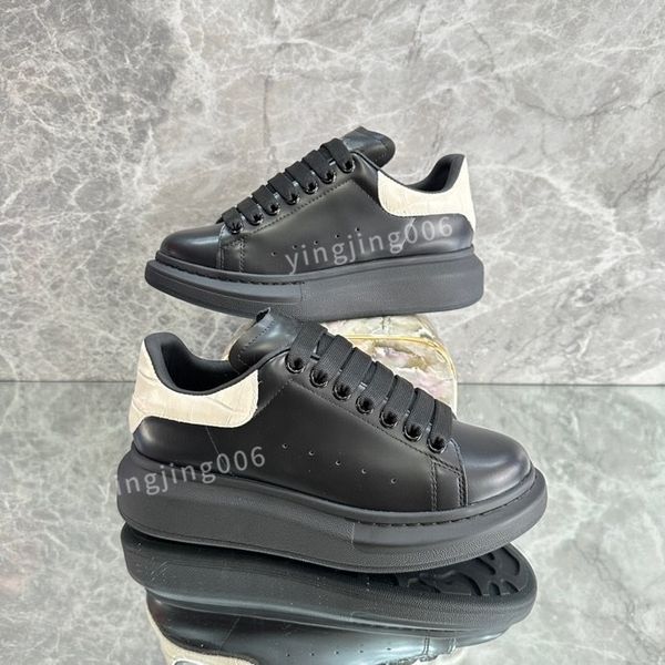 

platform womens mens quality casual shoes leather lace-up sneaker fashion lady flat running trainers letters gym sneaker2023, Black