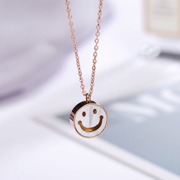 

Rose Gold Plated Stainless Steel Smile Pendant Necklace