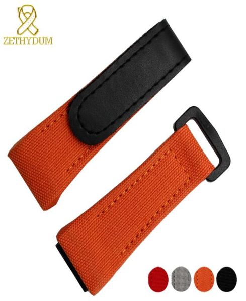 

nylon watchband canvas watch bracelet 27mm wristwatches band bottom is genuine leather watch strap for rm011 rm3502 rm056 y19052305532406, Black;brown