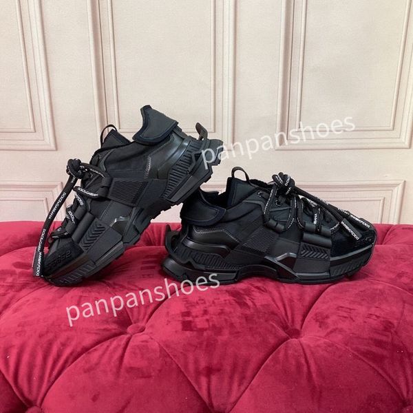 

2023brand womens mens designer leather lace-up sneakers fashion lady flat running letters shoes sneaker, Black