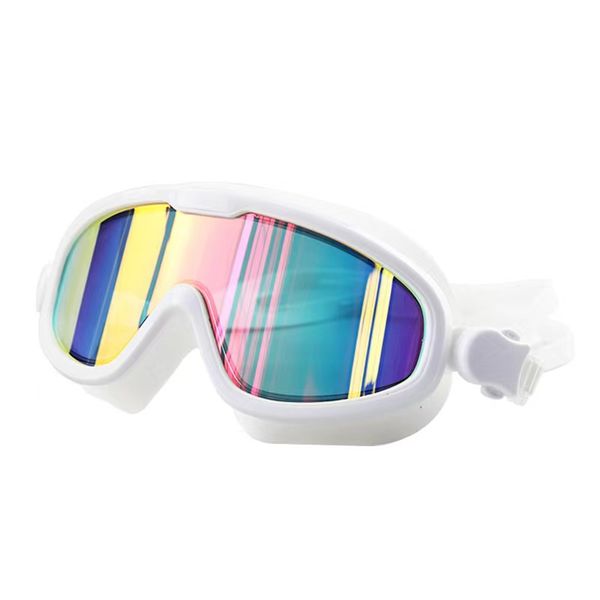 

swimming goggles, large frame goggles, high-definition waterproof and anti fog electroplating silicone swimming goggles