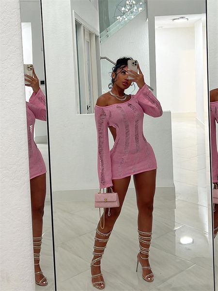 

urban dresses gaun mini bodycon hollow out seksi musim panas habflon pakaian klub untuk wanita 2023 pendek pesta punggung terbuka lengan pan, White;black