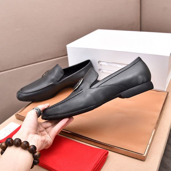 

brand new mens dress shoes designers oxfords footwear party wedding slip-on high-end shoe size 38-45, Black