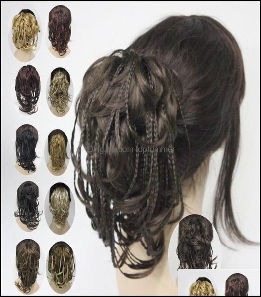 

ponytails hair extensions products hivision super braids braided clip in ponytail hairpiece short straight claw 11 color select3067685144, Black