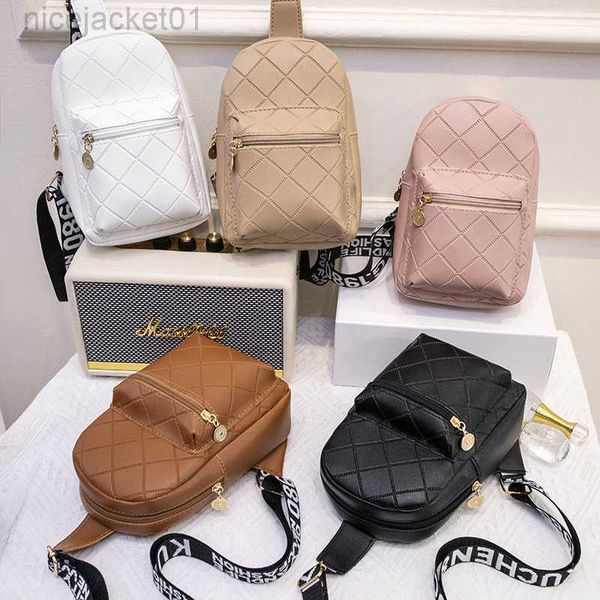 

women's bag bags korean embossed diamond checker chest bag 2023 new fashion versatile one shoulder crossbody bag