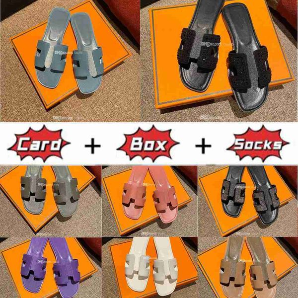 

2023 h sandales designer fashion women slippers oran sandal solid beach slides lychee skin metallic silver lime royal dark fonce classic sho, Black