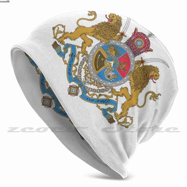 

beanie/skull caps arms of iranian shahs personalized pattern knit hats plus size elastic soft cap iran 1979 coat arms coat of arms persia li, Blue;gray