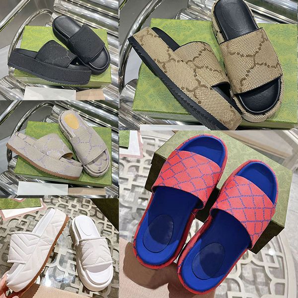 

womens oversized canvas platform sandals letter overlays slide sandals chunky sole canvas designer sandal slippers fashion casual sandals ci, Black