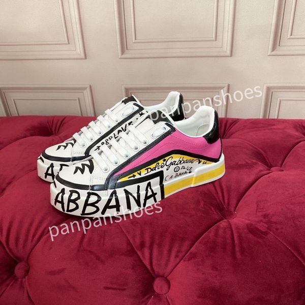 

casual shoes men designer leather lace-up sneakers fashion lady flat running letters shoes sneaker2023, Black