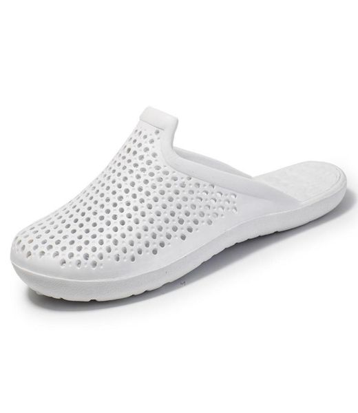 

3545 flat heel massage slippers house scuffs women close toes slides men hollow summer moccasins z5093785751, Black