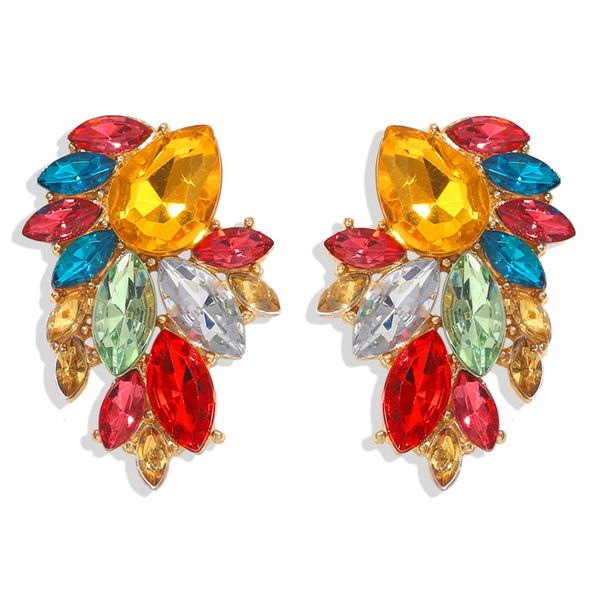 

vintage palace style alloy diamond droplet gem earrings, Silver