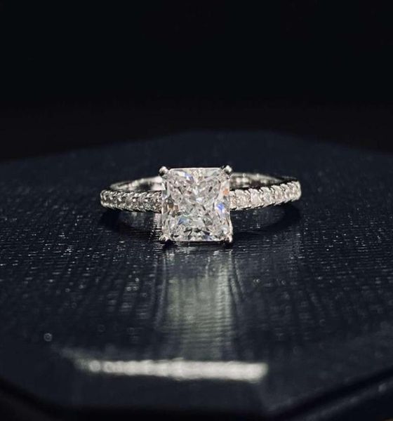 

hbp fashion jewelry square radine cut simple classic light luxury platinum diamond s925 silver wedding ring9183380