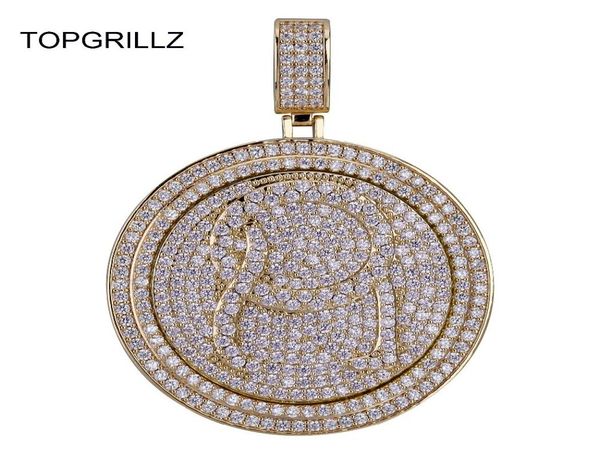 

rillz qc spinner letter pendant necklace iced out hip hoppunk gold silver color chains for men cz charms jewelry gift j1907133144887