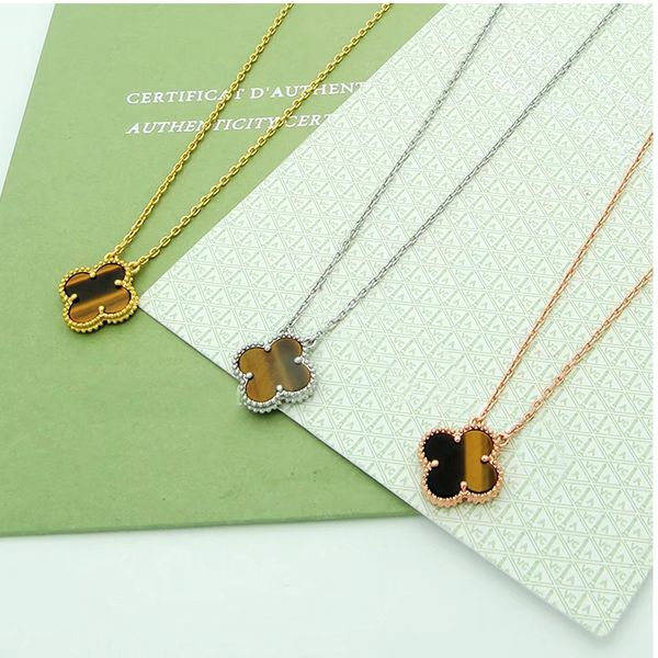 

clover necklace designer necklace for women fashionable new four-leaf clover necklace high-quality titanium steel 18k gold pendant necklace, Silver